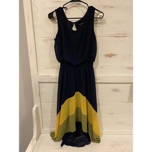 Navy Blue Flowy Dress with No Sleeves